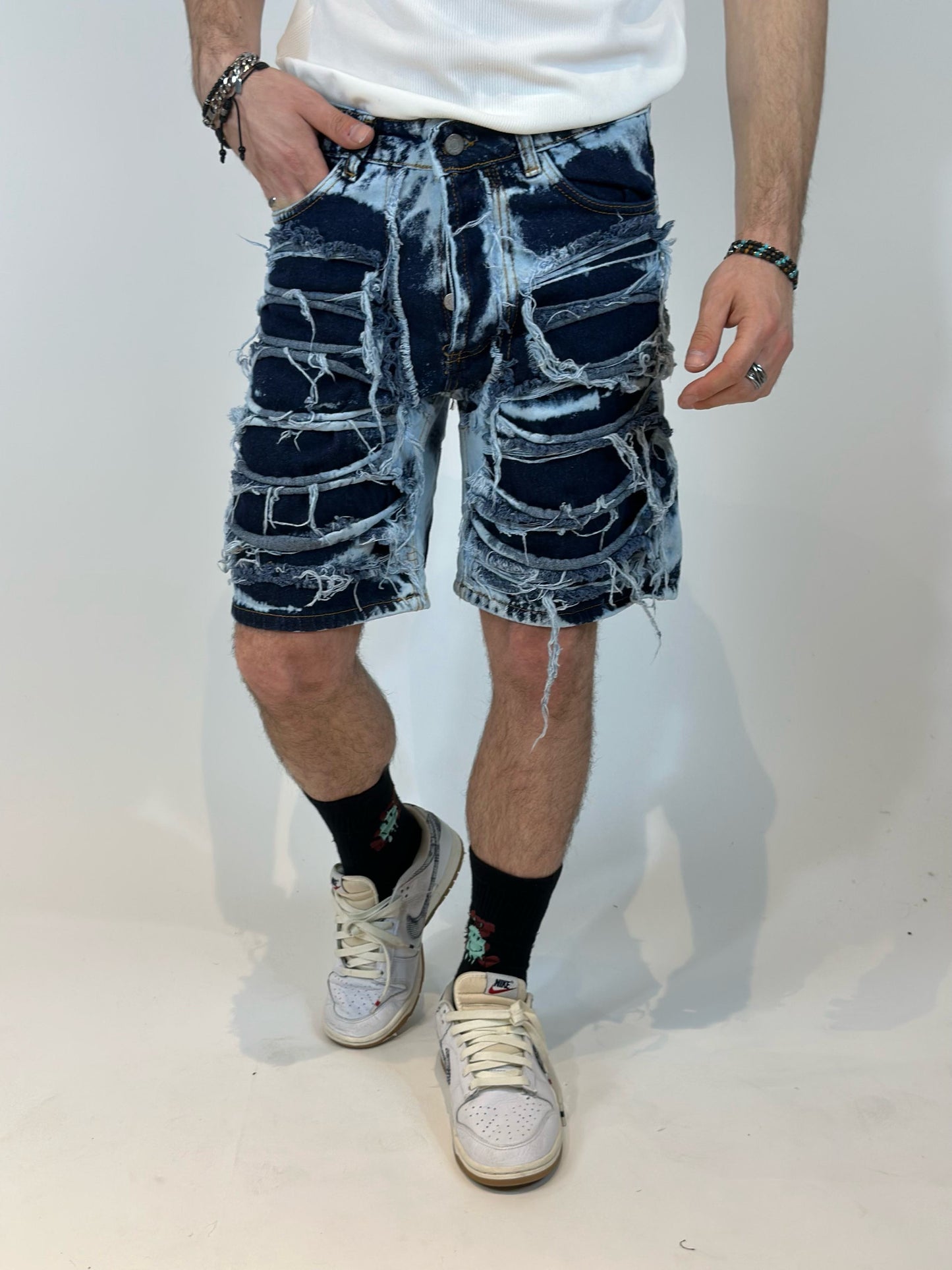 Bermuda denim washed destroyed