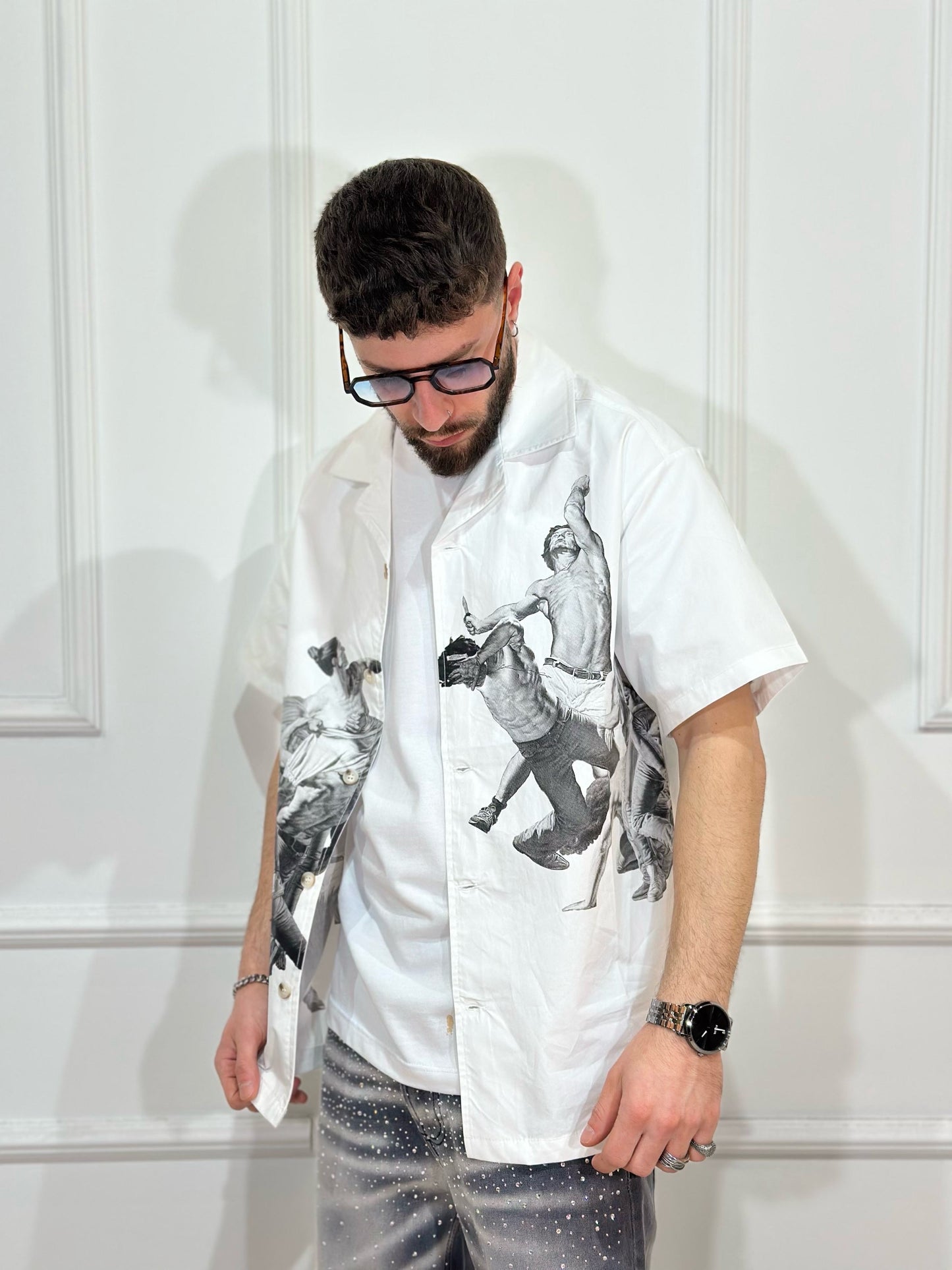 camicia con stampa