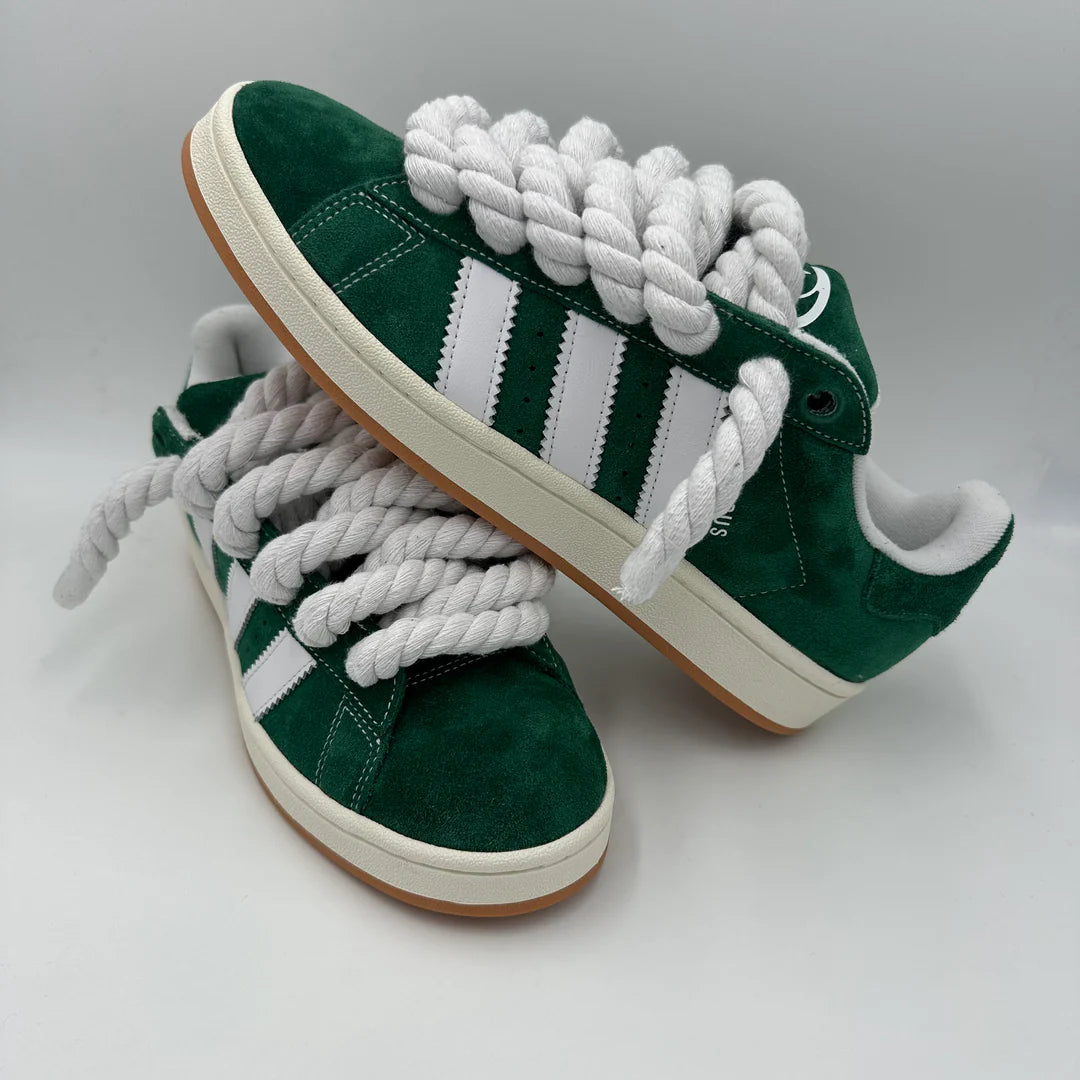 Adidas campus 00s green custom rope White