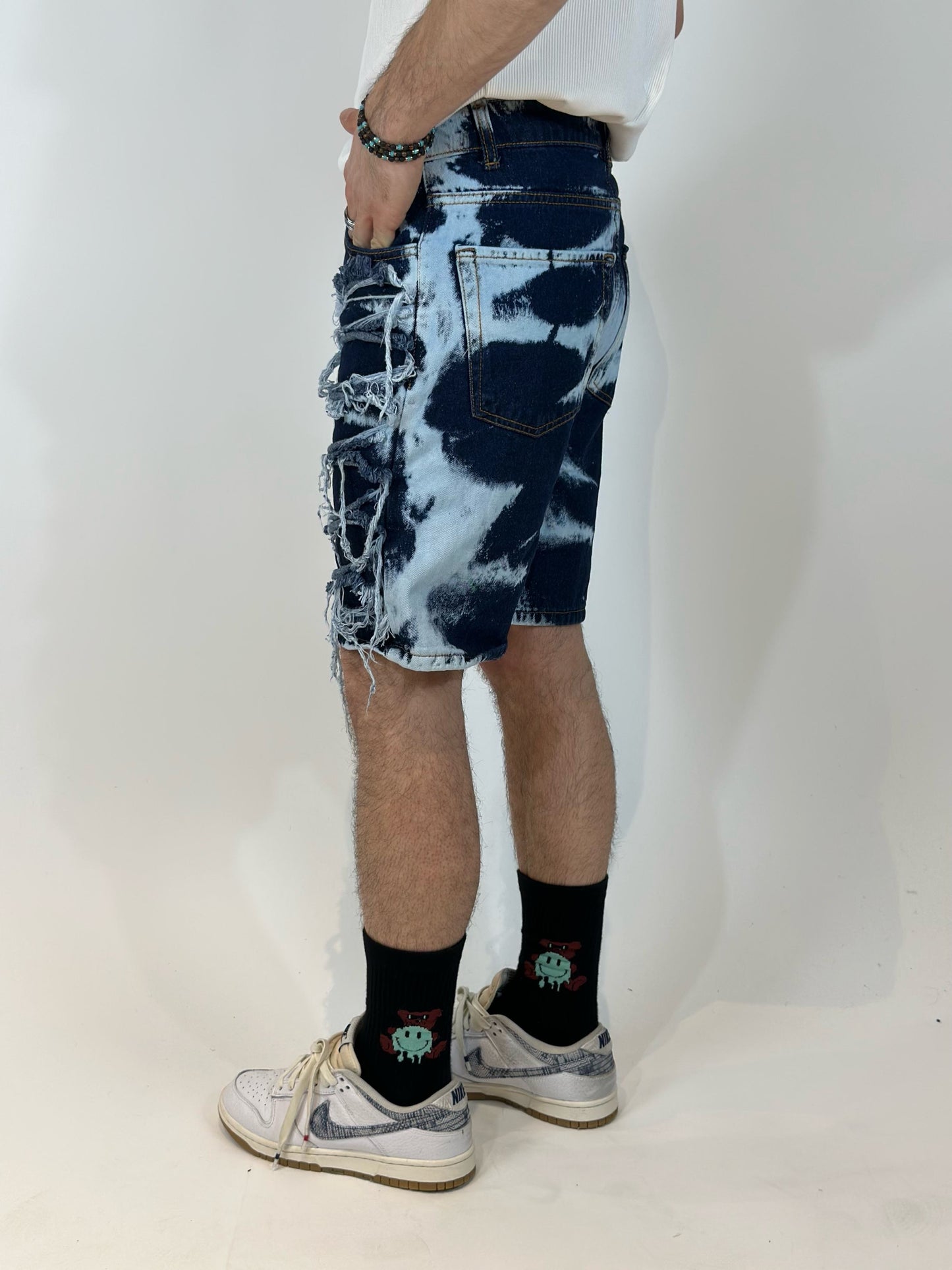 Bermuda denim washed destroyed