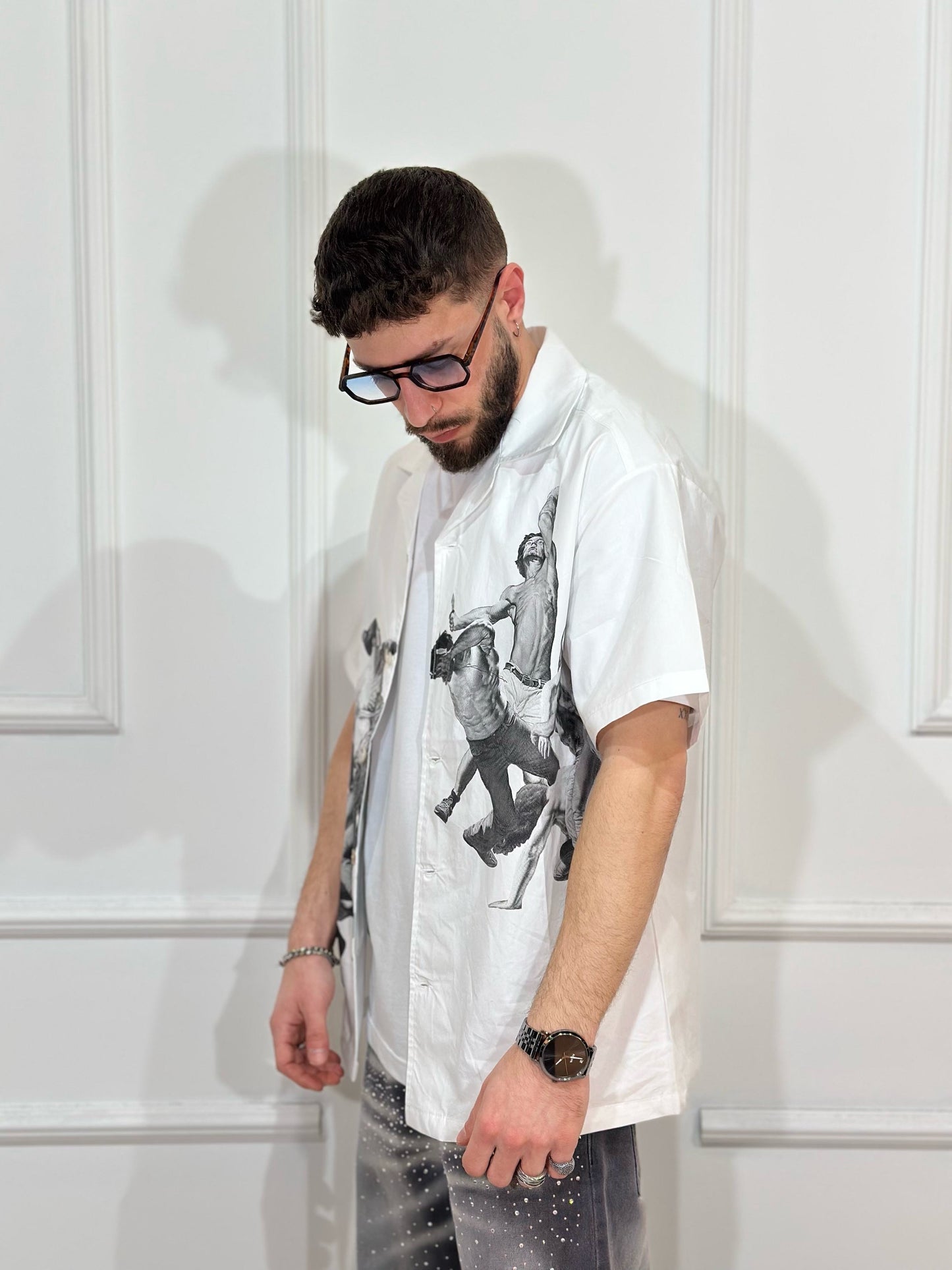 camicia con stampa