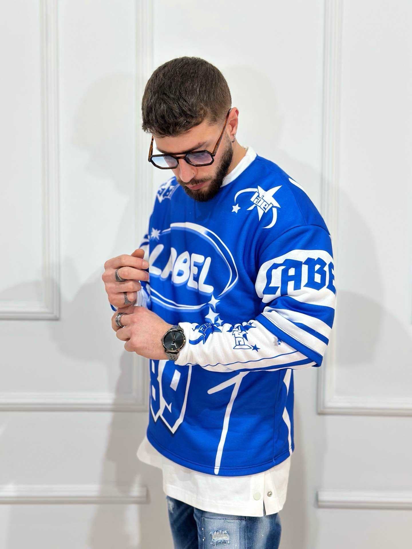 T shirt blue label