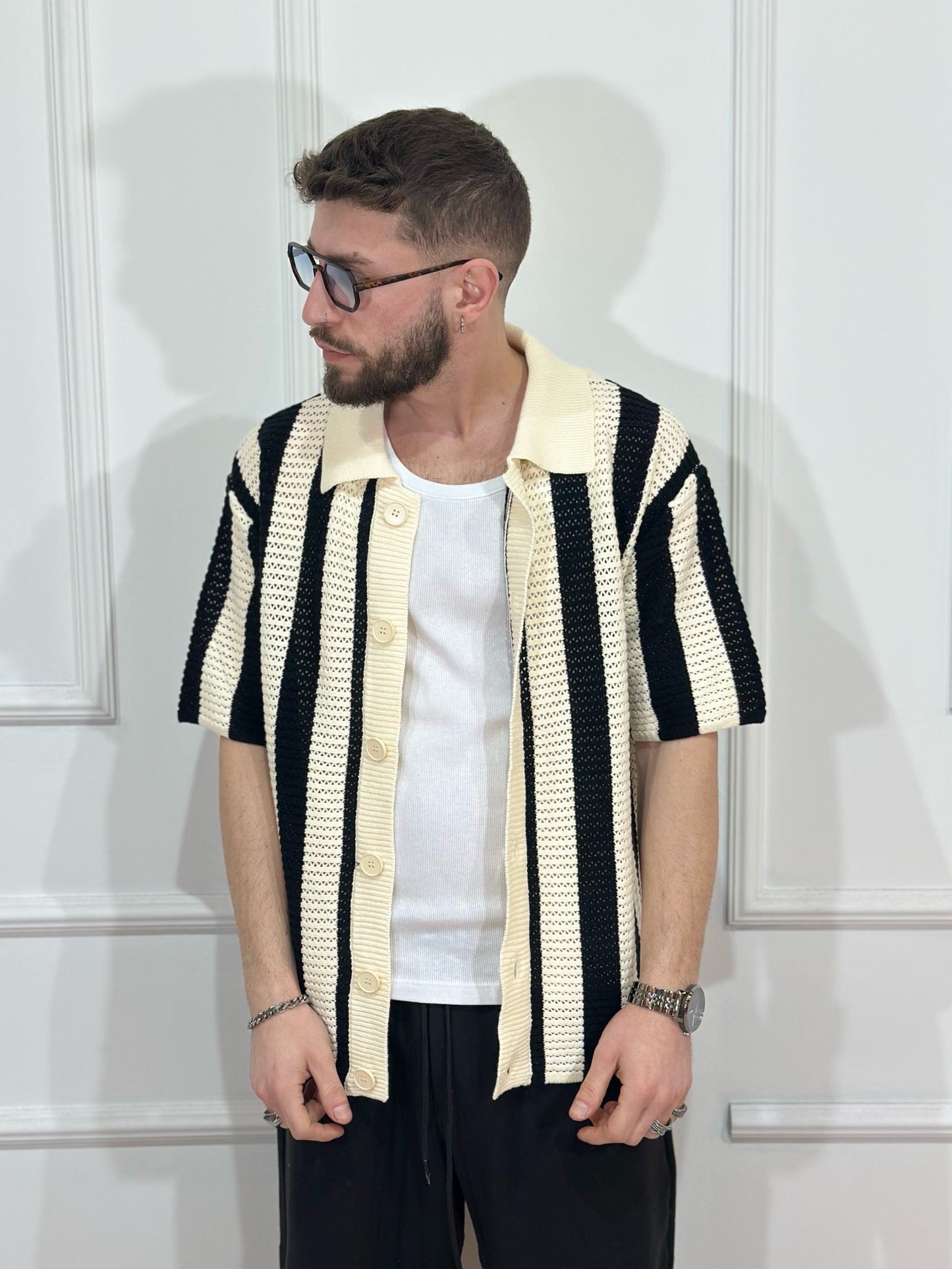 Camicia squadrata oversize oreo