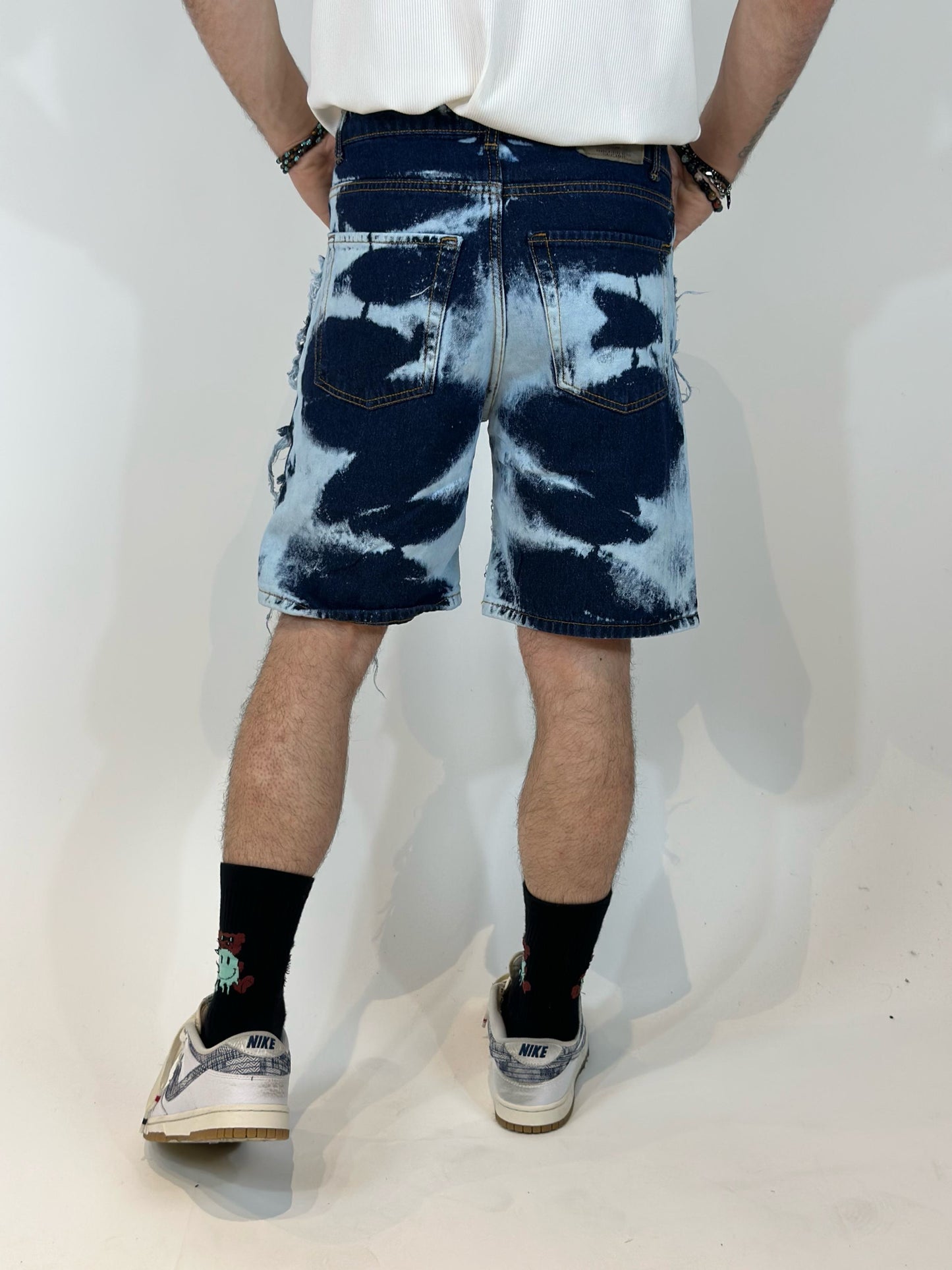 Bermuda denim washed destroyed