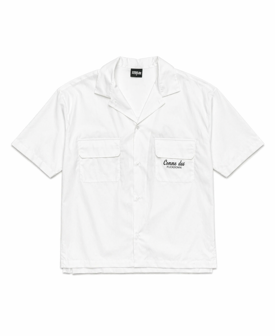 Camicia Comme des Fkdown ricamo white