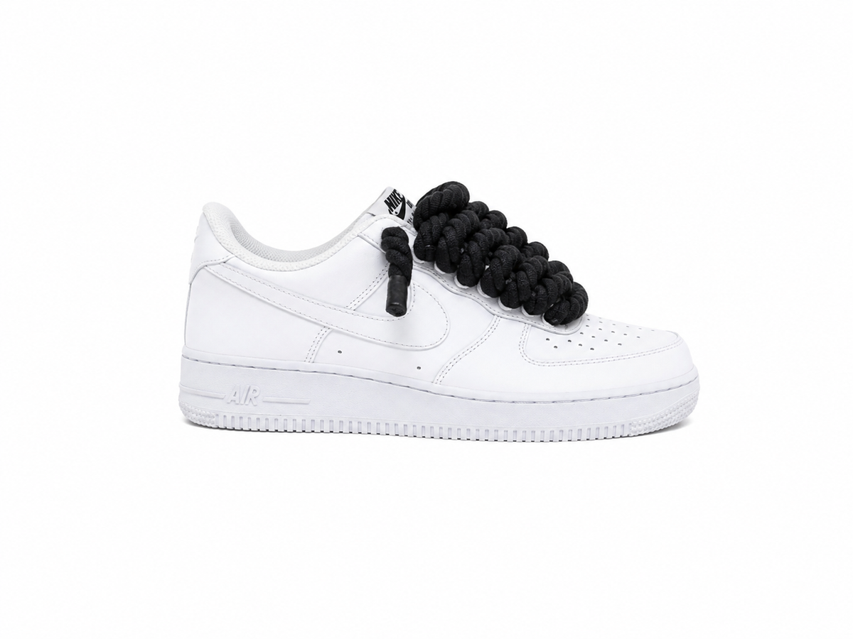 Air force one white custom rope Black