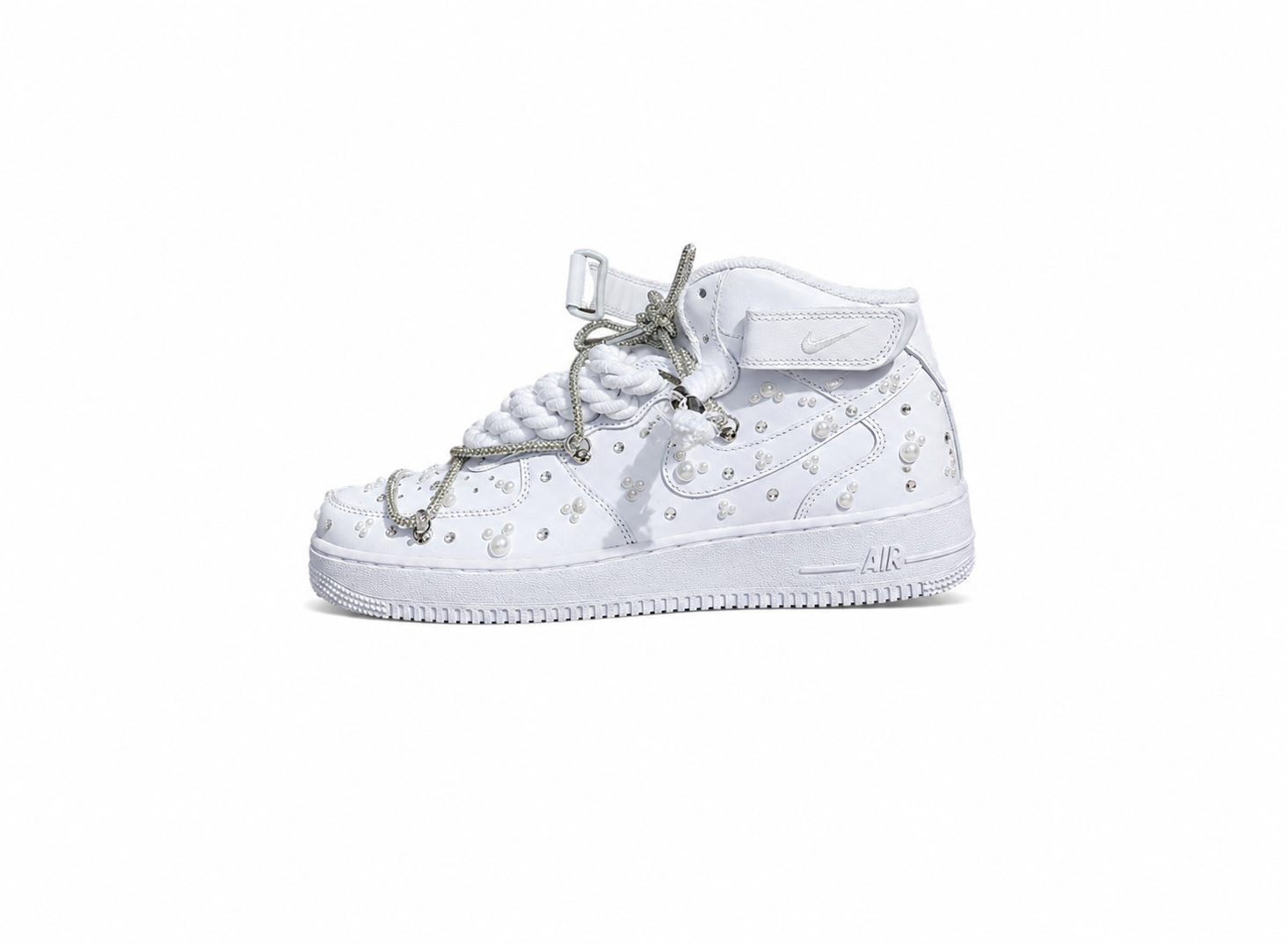 Air force Mid White Custom Brill Pearl
