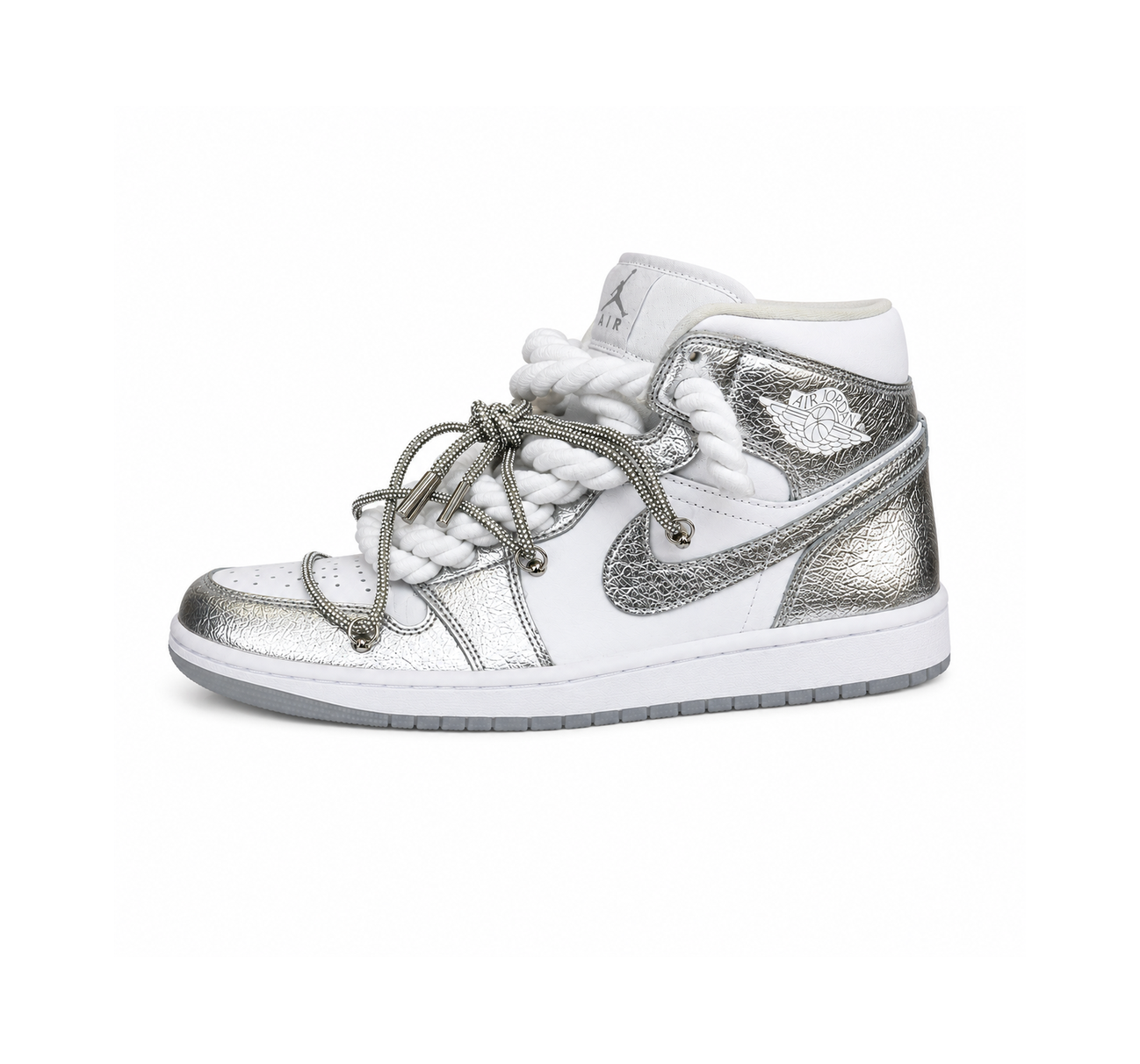 Jordan 1 Mid Custom Brill Silver