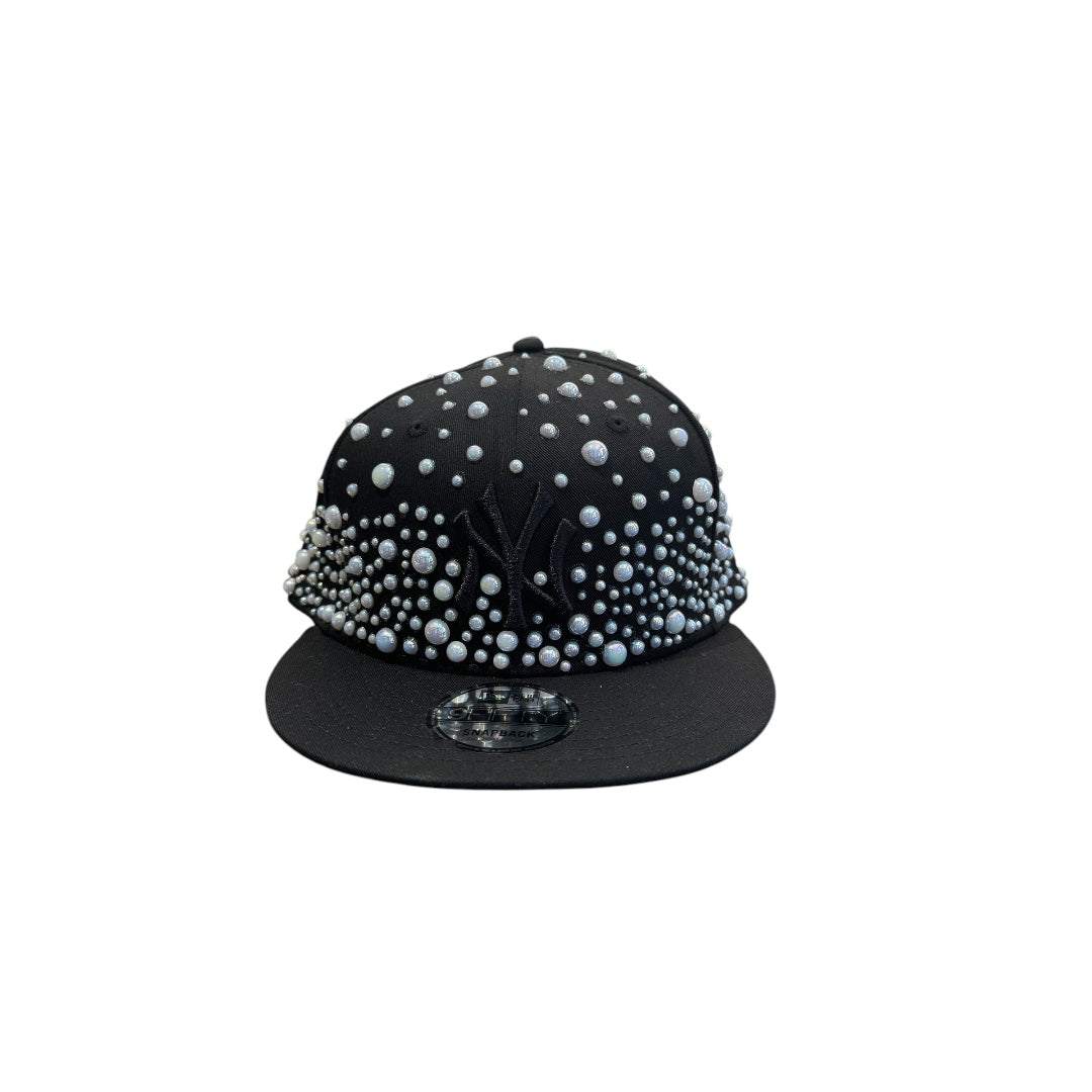Cap 9fifty NY black custom hall pearl