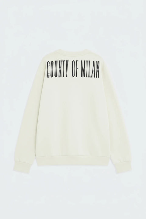 Felpa County Of Milan White Logo