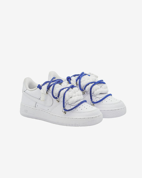 Air force one White  custom rope White brill blue