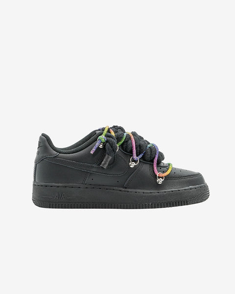 Air force one black   custom rope black  brill rainbow