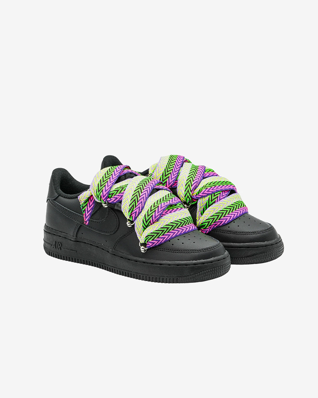 Air force one black custom rope black  lanv yellowfux