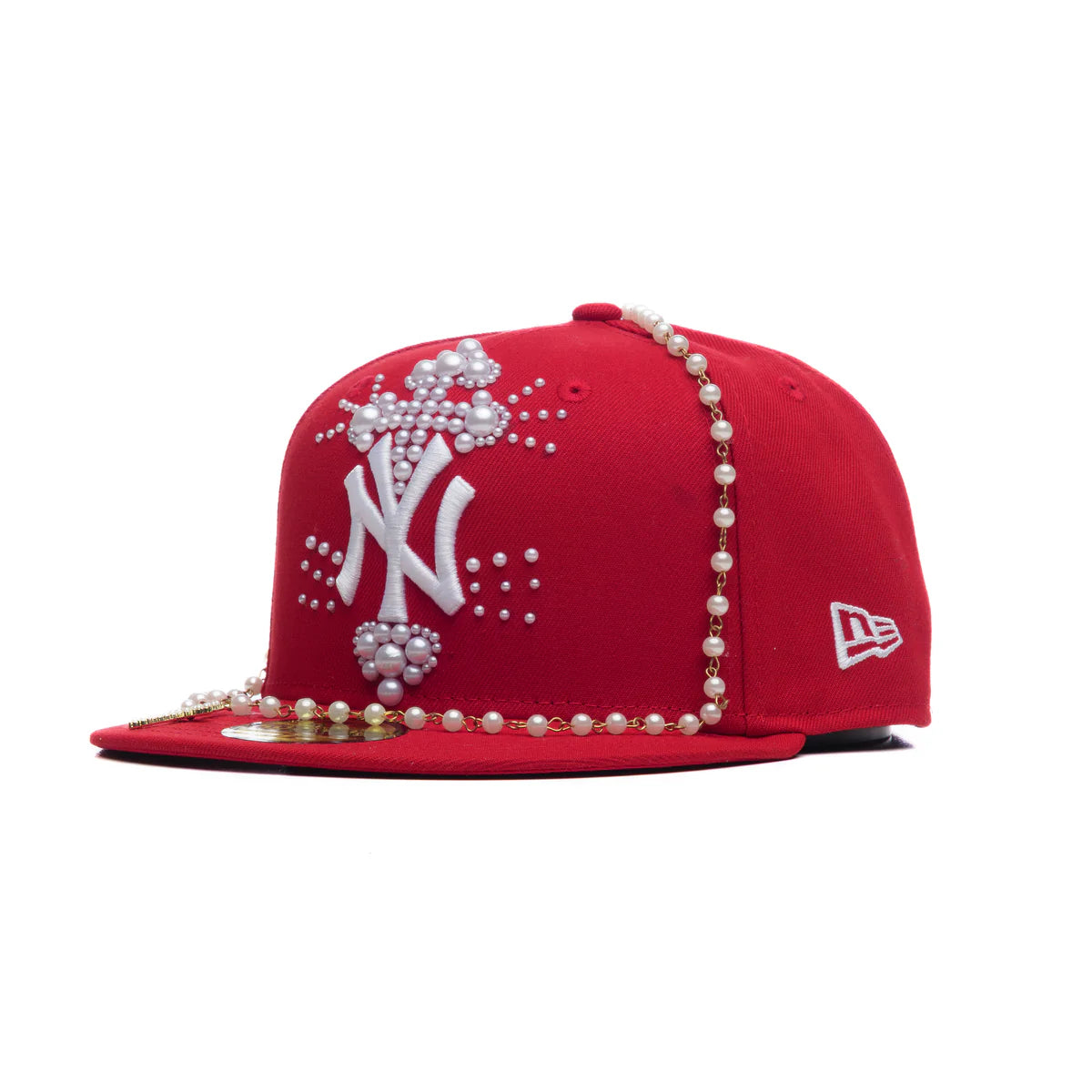 cap 59fifty new era custom pearl crown red