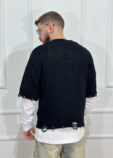 long sleeve destroyed black