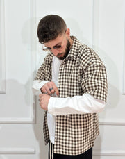 long sleeve a quadri brown