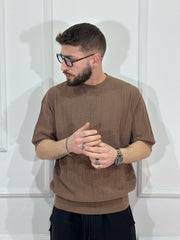 Maglia casual uomo brown forel