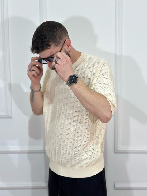 Maglia casual uomo beige forel