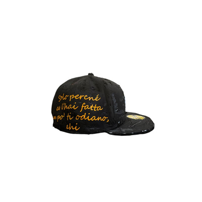 cap LA 59fifty Black custom “frase 2”destroyed