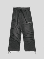 COMME des FUCKDOWN PANTALONE  TINTO CON STAMPA E NERVATURE • NERO