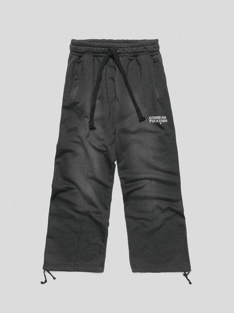 COMME des FUCKDOWN PANTALONE  TINTO CON STAMPA E NERVATURE • NERO