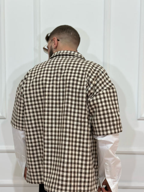 long sleeve a quadri brown