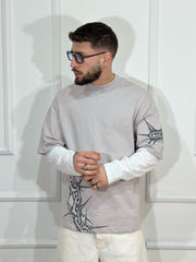 long sleeve spine beige