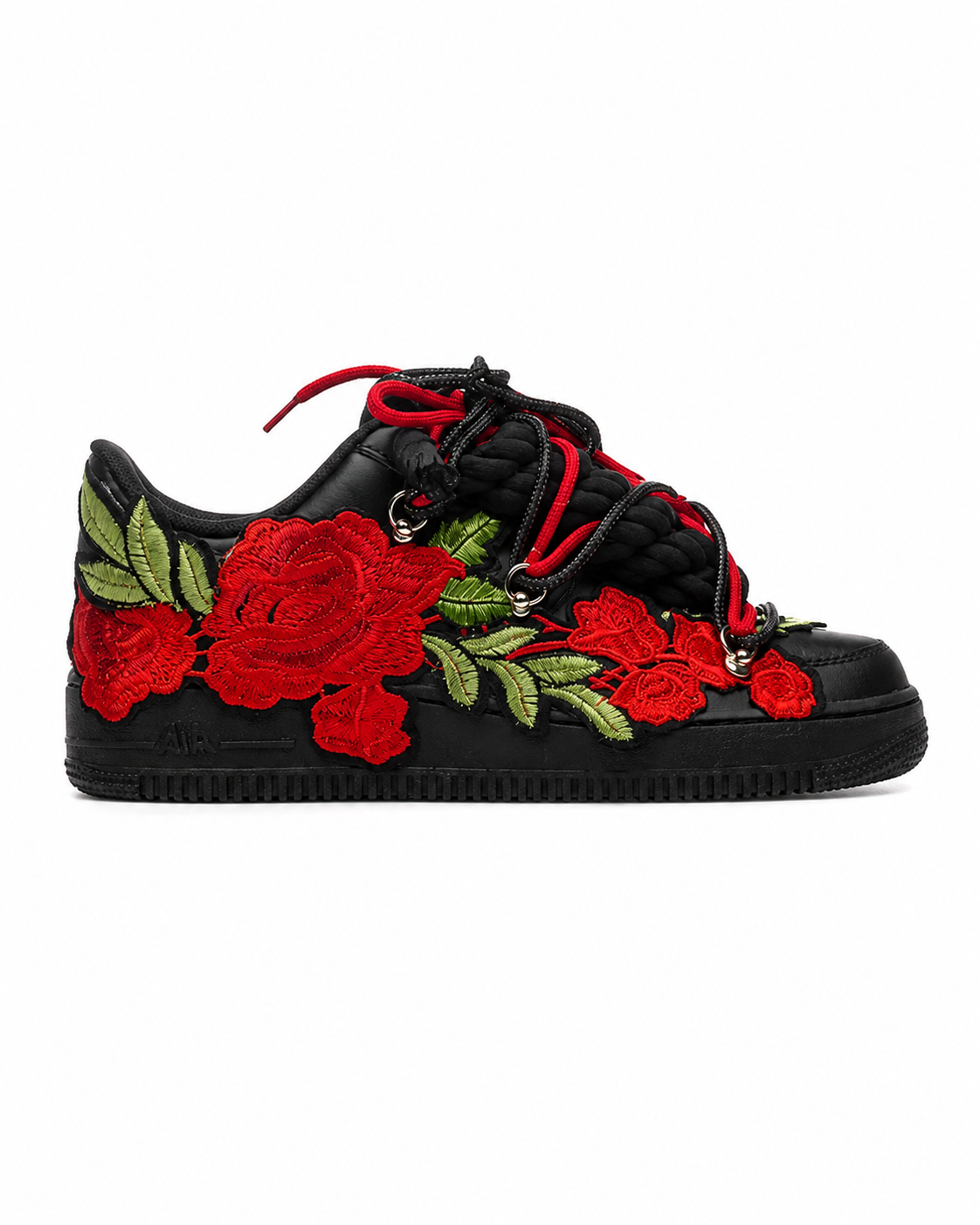 Air force Low Black Custom Red Rose