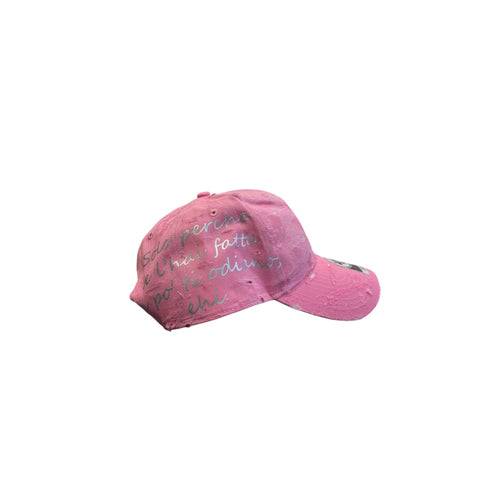 Cap 9fifty LA pink custom brill frase “odio”