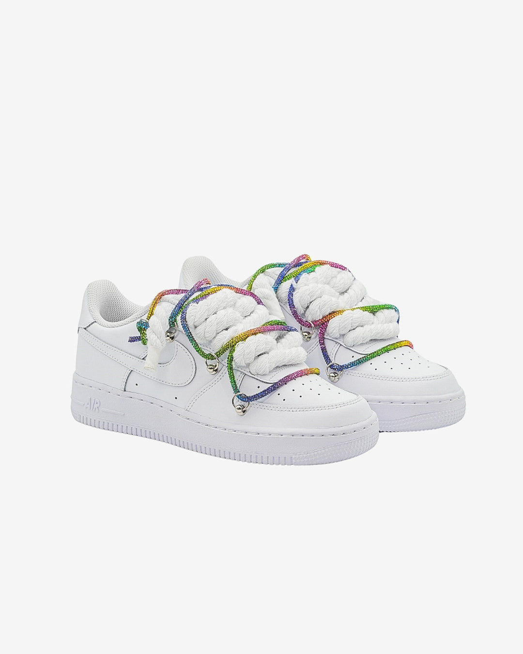 Air force one White  custom rope White brill rainbow