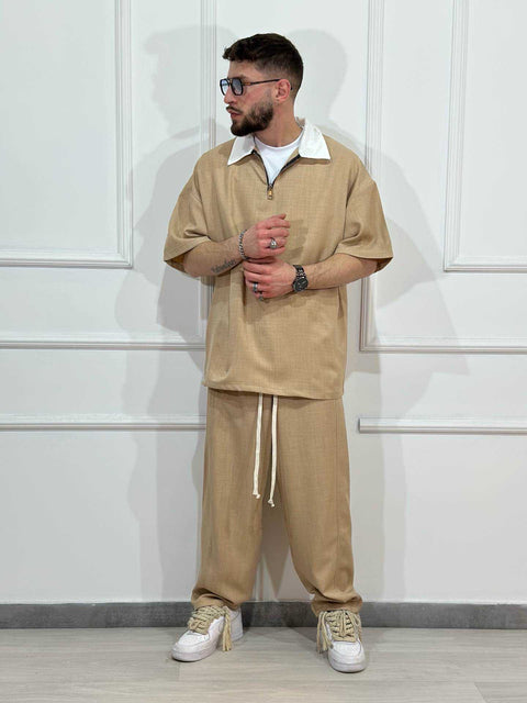 Completo old con zip beige