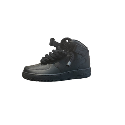 Air force mid black custom rope black
