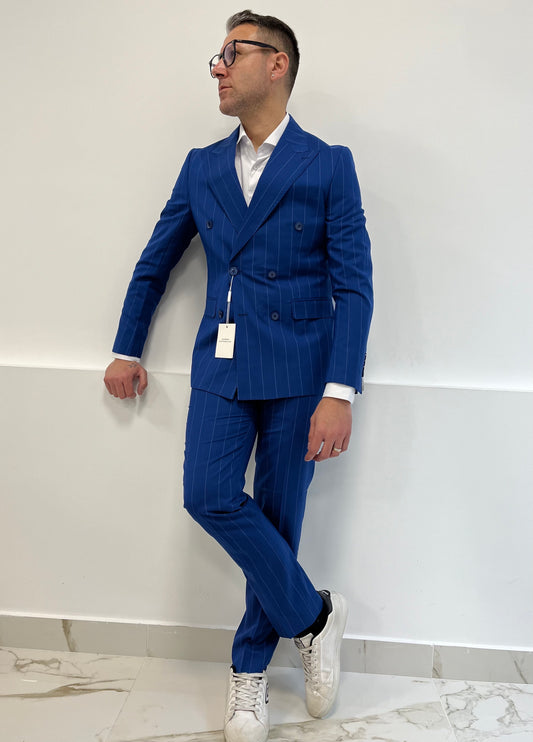 ABITO NAVY DOPPIOPETTO GESSATO