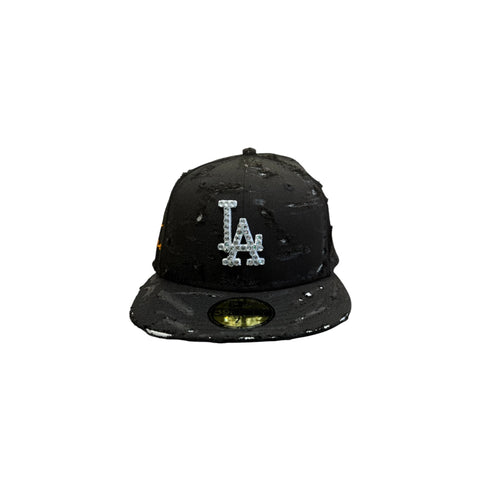 cap LA 59fifty Black custom “frase 2”destroyed