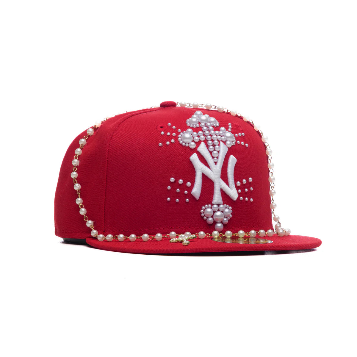 cap 59fifty new era custom pearl crown red