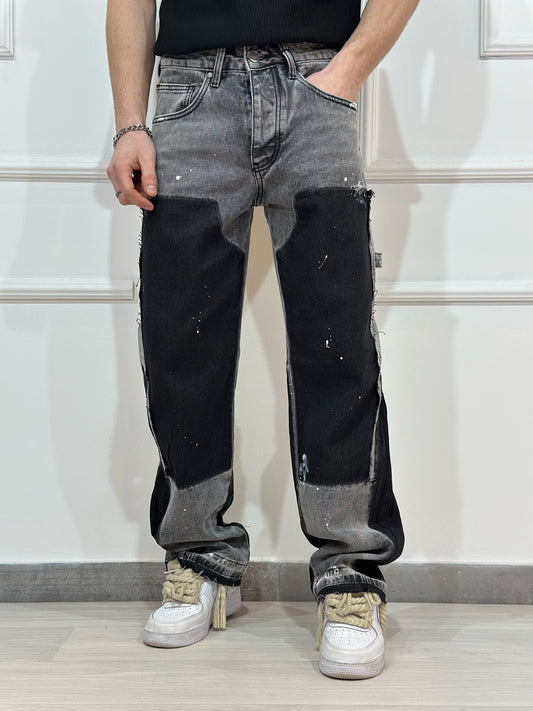 JEANS CARGO PAINT GRAY