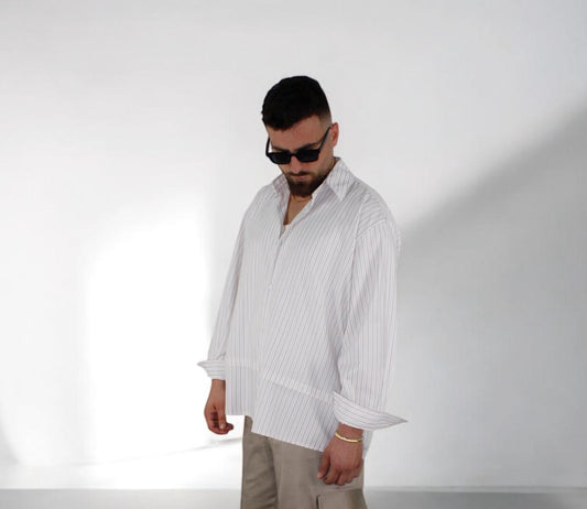 Camicia a righe oversize dune