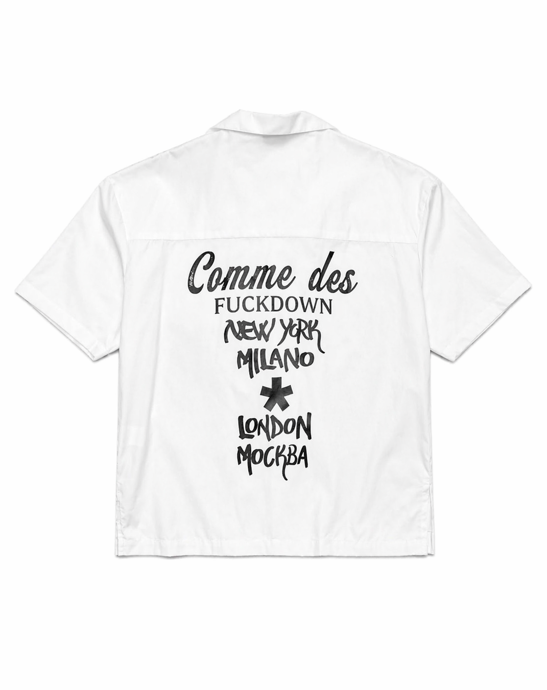 Camicia Comme des Fkdown ricamo white