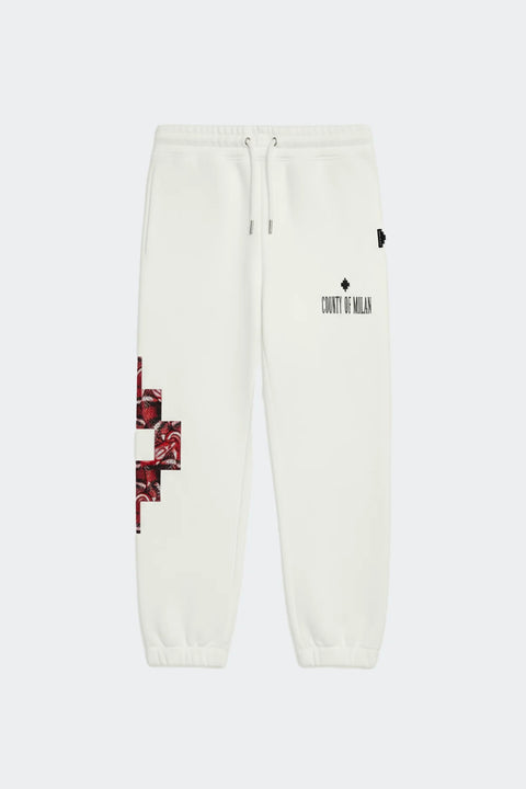 Pantaloni County Of Milan con Logo Snake White