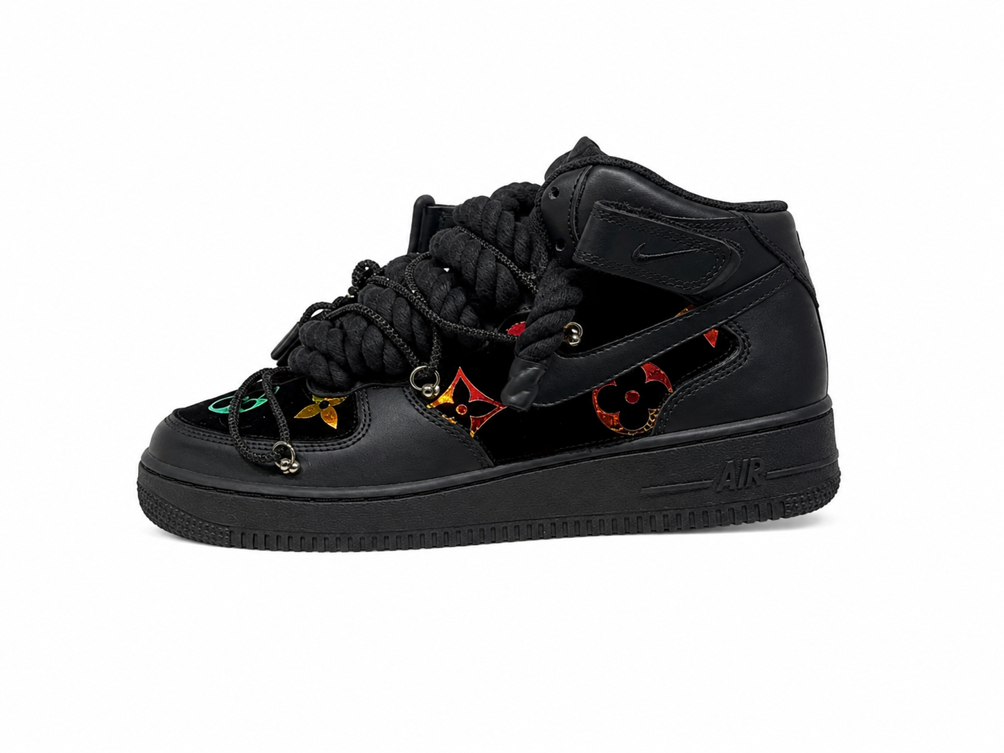 Air force Mid  Black Custom L Camaleont Brill