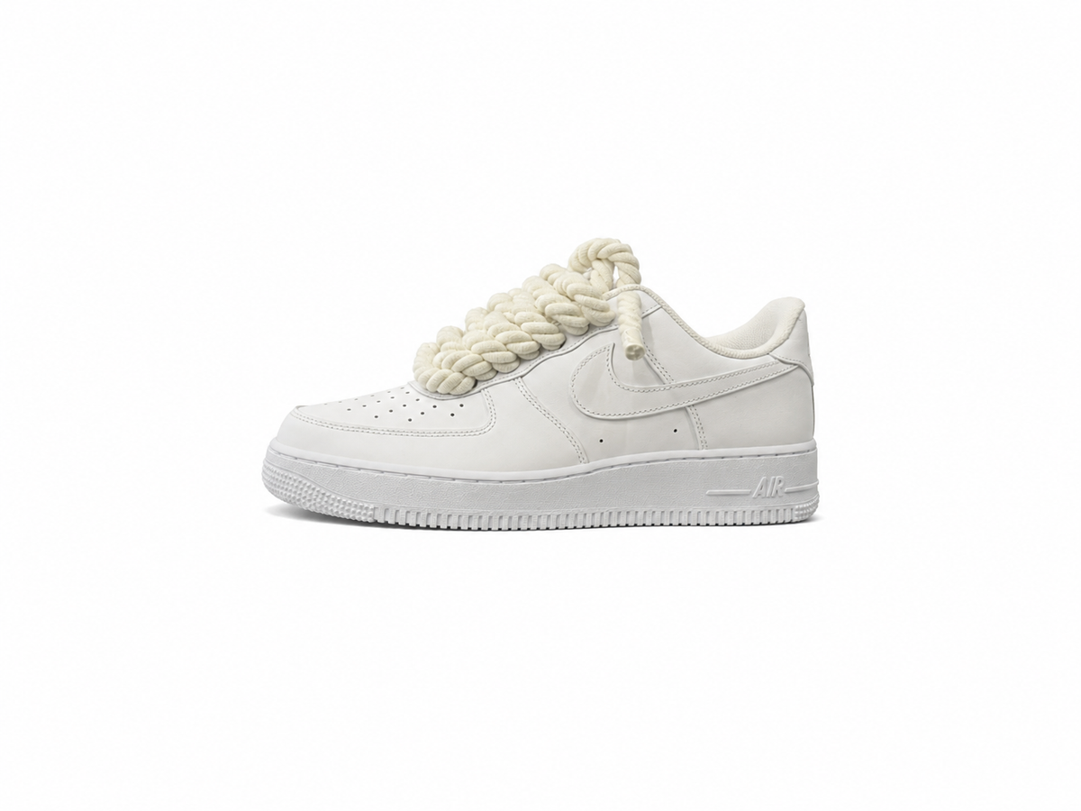 Air force One White Custom Rope Beige