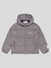 GIUBBOTTO COMME des FUCKDOWN  IN NYLON CON STAMPA SUL DAVANTI E SUL RETRO GRIGIO