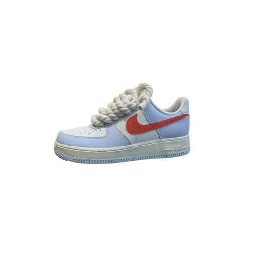 Air force one orange and sky White  custom rope beige