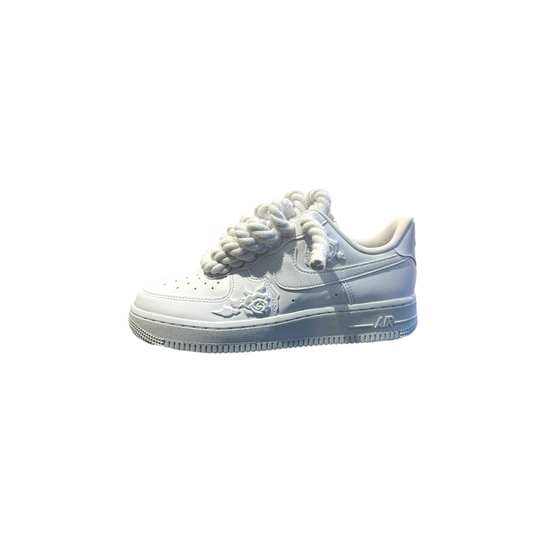 Air force low rose white custom rope white