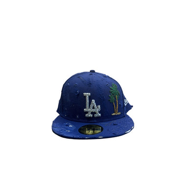 cap LA 59fifty Blue custom palm