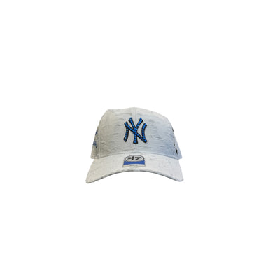 Cap 9fifty NY white custom brill blue frase “kiss”