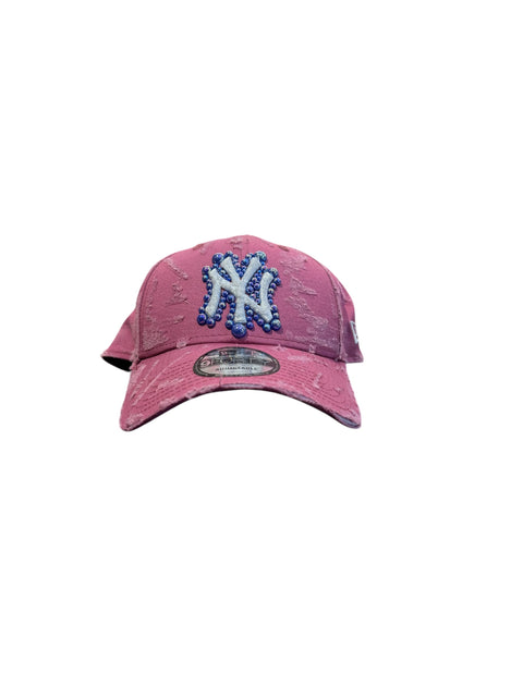 Cap 9fifty pink leather pearl indaco