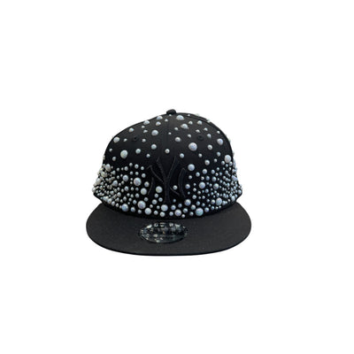 Cap 9fifty NY black custom hall pearl
